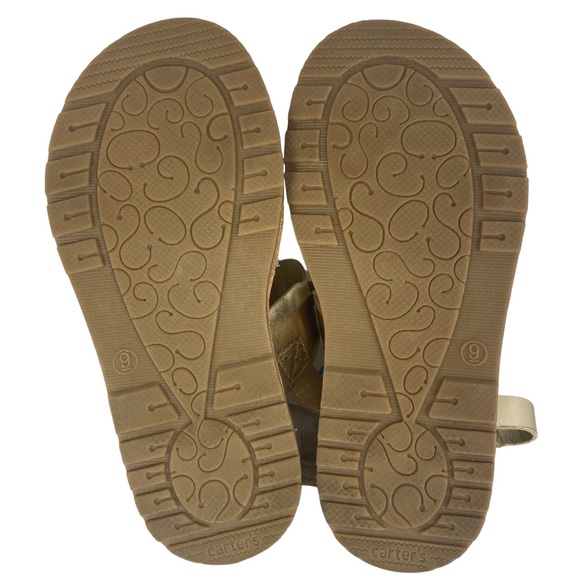NWT Carter's Gold Flower Sandals - Size 9 - Picture 6 of 8